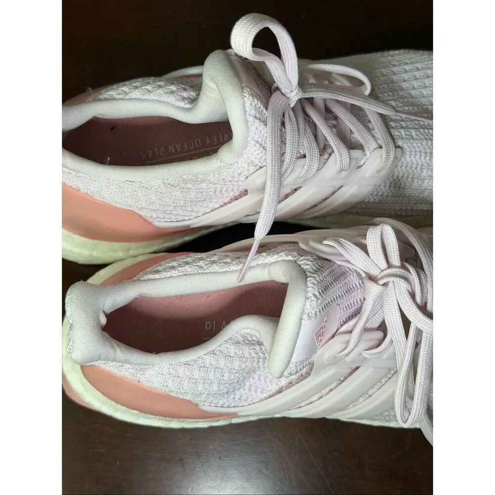 Adidas ultraboost 4.0 DNA pink knit slide on sneakers